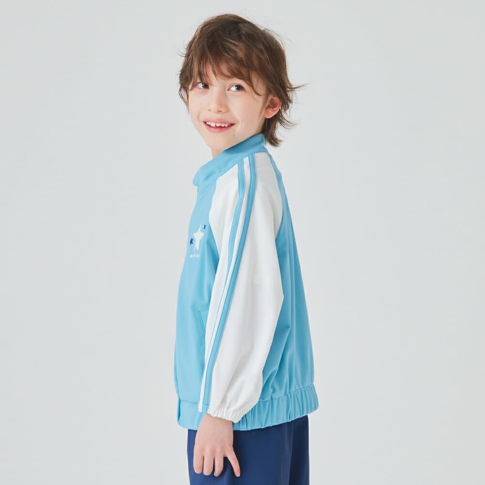 Ever Closet Rash Jacket for Girls and Cute and Stylish Outerwear for the and Size 90 Children's Guard, Zip-Up Boys, Pool, Beach, Summer, Sax,