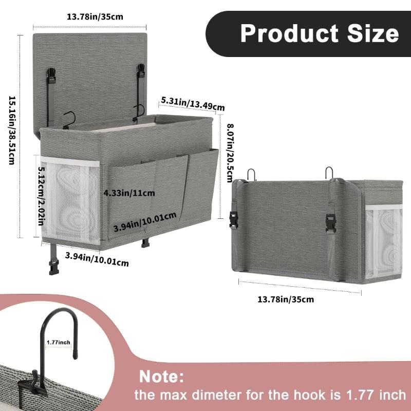 Bedside Hanging Organizers Bag for Small Items Storage Sturdy Waterproof Fabric Without Tool Installation