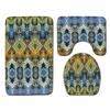 Creative Retro Bathroom Toilet Three-Piece Floor Mat Combination Set Household Door Mat Kitchen Absorbent Non-Slip Carpet