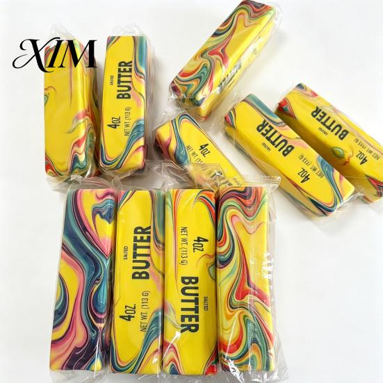 Butter Bar Sensory Toys Flow Pattern Stick Squeeze Toy, Slow Rebound Toy for Fidget Strip Desk Stress Relief, Soft Stretchy Office