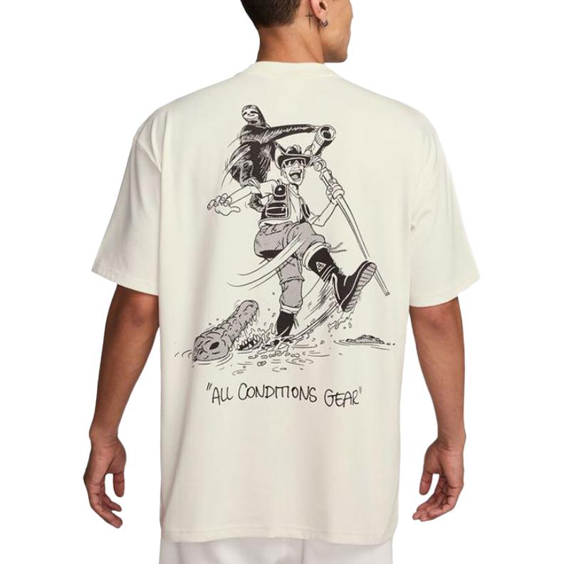 New Nike ACG DRI FIT SS25 T Shirt Men's Ecru HJ0801-030