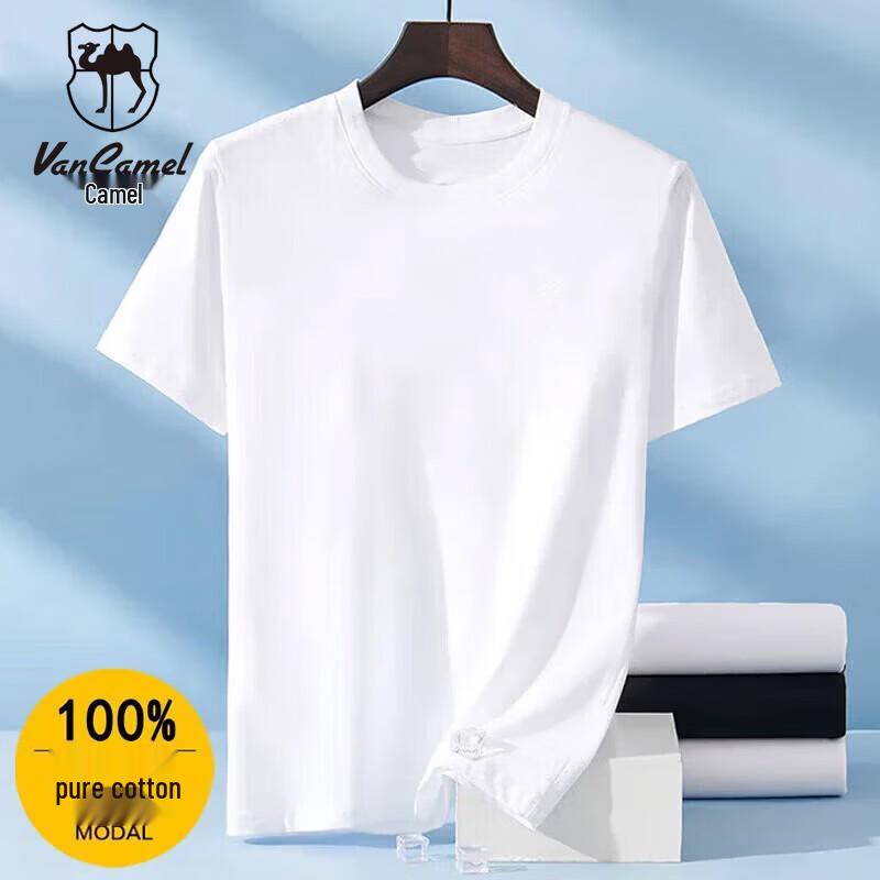 VANCAMEL Men s Casual Round Neck Cotton T-Shirt S