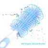 Silicone Bottle Brush   Handle Baby Bottle Cleaner 360 Degree Soft   for Glass Bottle with Suction Base Detachable Small Brush for Infants