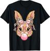 Cute Bunny Rabbit Face Leopard Glasses Easter Day Unisex T-Shirt