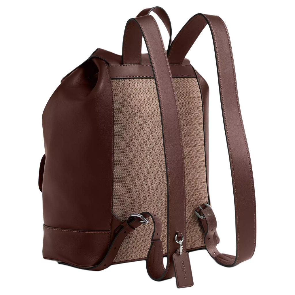 COACH Natural Grain And Vegetable Tanned Leather Backpack Large Men's Burgundy CCB59-MPL
