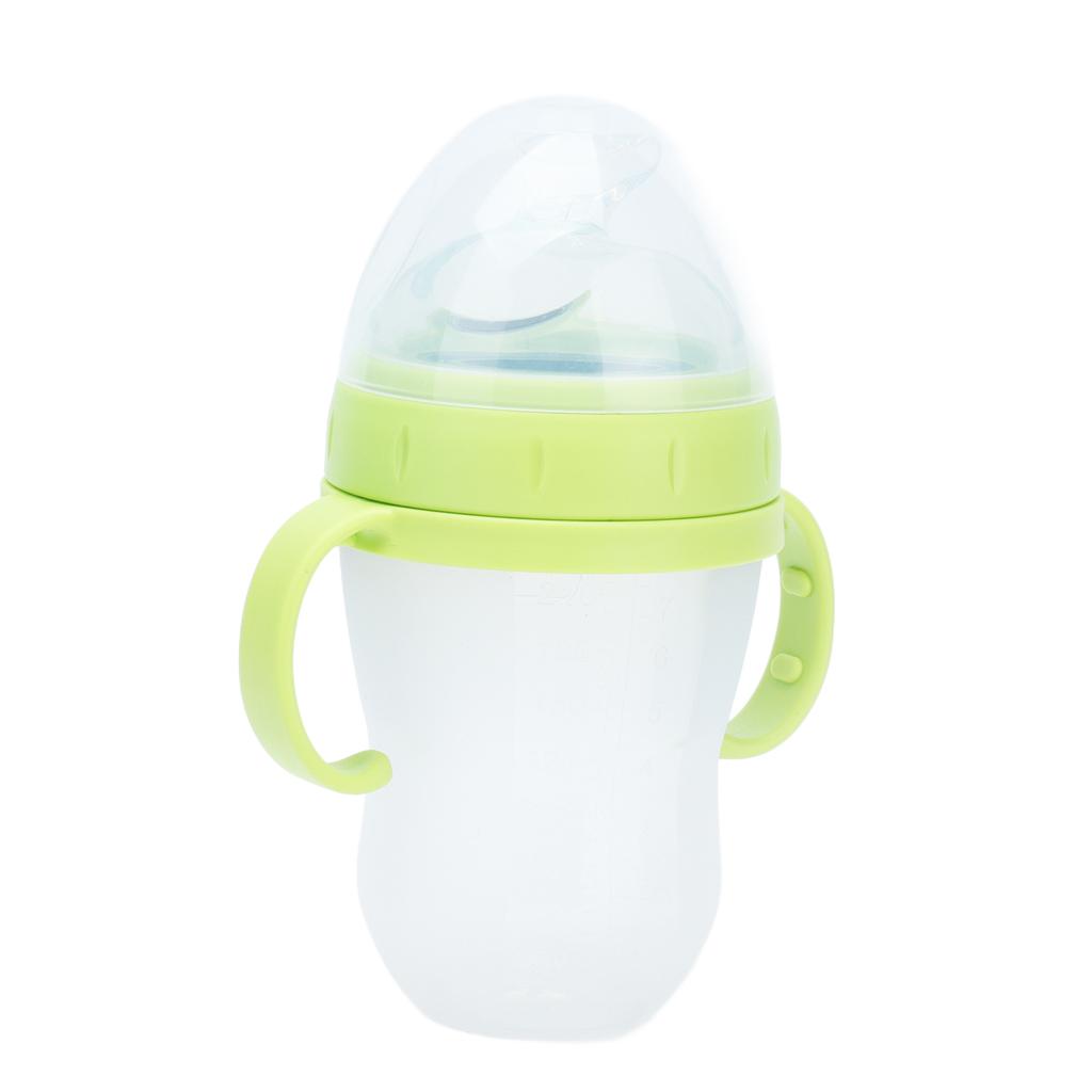 Baby Cereal Bottle Silicone Unisex Baby Squeeze Cereal Feeding Flow Bottle with Food Dispensing Spoon for Infant