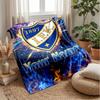 Ifk göteborg Testo Nome Personalizzato Coperta di Flanella Logo Calcio Coperta in Pile Personalizzata Regalo Speciale per Divano Camera da Letto Casa
