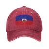 Haiti Flag Vintage Baseball Cap Sun  Outdoor Sports SunProof Washed Trucker Hat UnisexTeens yk Retro Design Baseball Caps