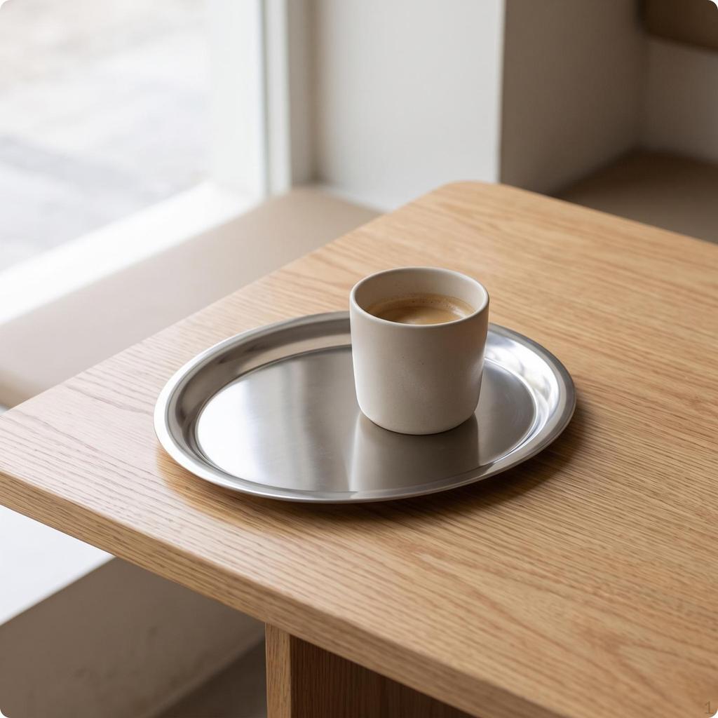 MirrorPolished Metal Serving Tray | Stainless Steel Platter, Elegant Decorative Edge, for