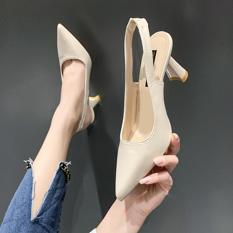 Thick Heel Dress Shoes Summer Casual Fashion Pointed Toe Stiletto Sandals Sexy Elegant Banquet Comfortable High Women's Shoes