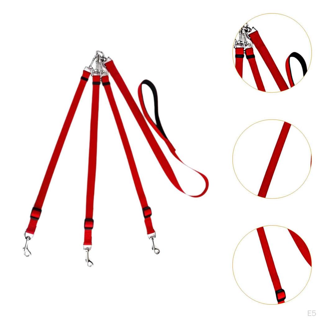 3 in 1 Dog Leash Detachable Belt, Sturdy, Adjustable,Triple for Large Medium Small
