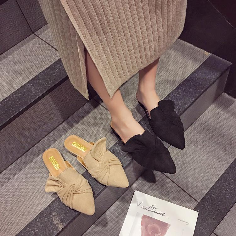 2018 New Bowtie Women Pointed Toe Casual Women Mules Slippers BRDTYSR 2018 New Bowtie Women Pointed Toe Casual Women Mules Slippers BRDTYSR