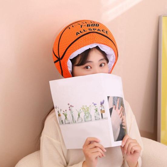 Basketbalová pokrývka hlavy Nastavitelná Měkká Teplá Oranžová Pokrývka hlavy Crossdressing Simulace Basketbalový klub Selfie rekvizita Plyšová čepice Narozeninový dárek