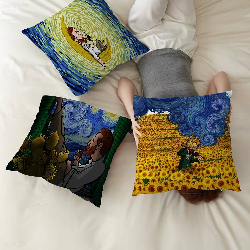 Painter Van Gogh Cushion Cover Pillow Cover Decor Pillowcase Printed Cushion Case For Couch
