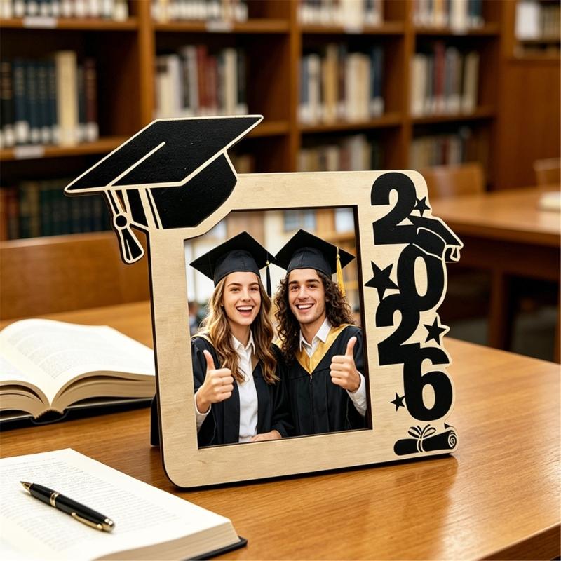 Elegant Wooden Picture Frame Solid Wood Photo Frame Specially Designs for 2026 Graduate to Display Treasure Moment
