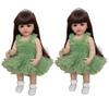 Npk 55cm Lebensechte Reborn-Puppe Betty Mit Braunen Haaren Und Cowboy-Overalls