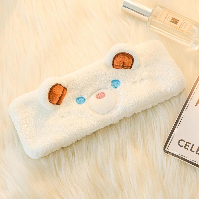 

Cute Plush Bear Face Washing Headband