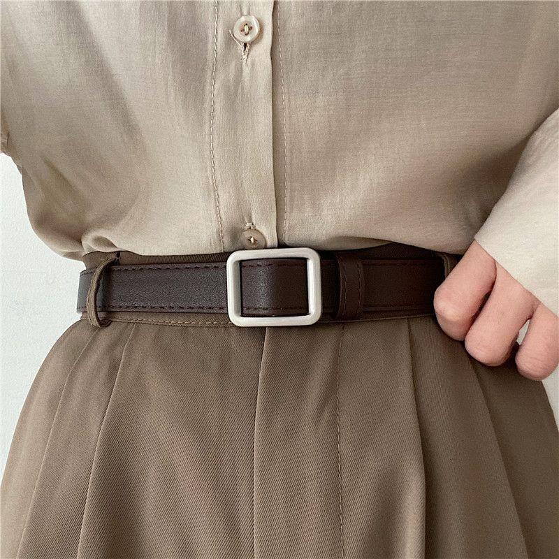 

Женский ремень из искусственной кожи с квадратной пряжкой, джинсовый черный ремень, шикарный роскошный брендовый женский винтажный ремень, женский пояс