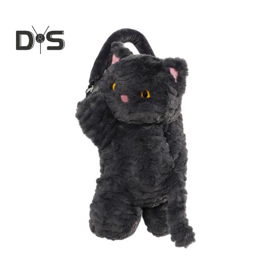 Plush Tissue Box Dispenser Zipper Closure Cartoon Cat Shaped Easy To Install Cute Tissue Box Car Hanging Tissue Organizer
