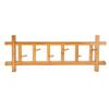 6 Hooks Wall Mounted Clothes Coat Hat Hanging Rack Bedroom Wall Hanger OrganizerBamboo Color