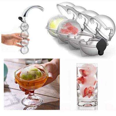 Silicone Round Ice Hockey Mold 4 Ice Cube Whisky Ice Box Four-hole Ice Cube Single Hole Diy Round Suit