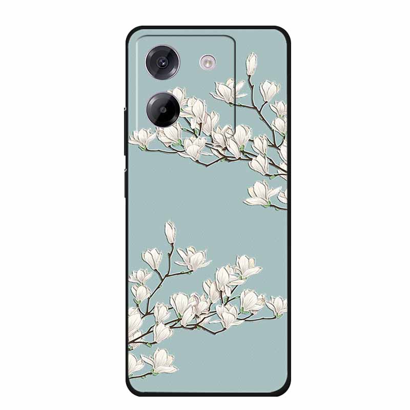 3D Emboss Case For POCO M7 Pro 5G Phone Case Relief Flowers Black Silicone Soft Back Cover For Xiaomi Poco M7 Pro Case Coque Bag