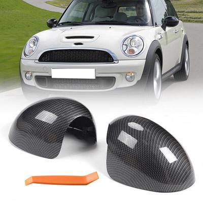 2X dikiz aynası kapağı Mini Cooper R55 R56 R57 R58 R59 R60 R61 karbon Fiber ayna kapağı kapağı plastik dış araba