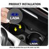 For Lada 2pcs Car Carbon Fiber Cup Mat Anti-Slip Coaster Bottle Pad Auto Accessories Vesta Granta Vesta Niva 4X4 Largus Vaz