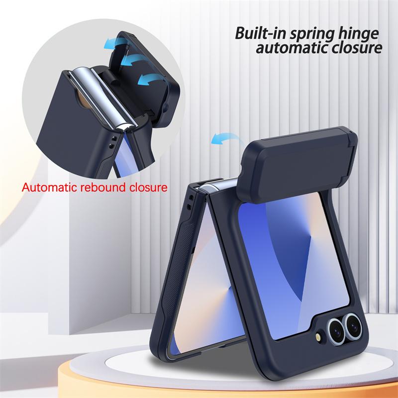 Wallet Card Insertion Folding Phone Case for Samsung Galaxy Z Flip 5 6 4 3 Shockproof Bracket Hinge Cover for Galaxy Z Flip7 5G