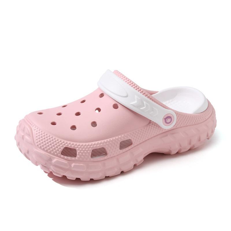 Thick-soled hole shoes women's summer outer wear new height-increasing sports beach sandals seaside bag head slippers summer