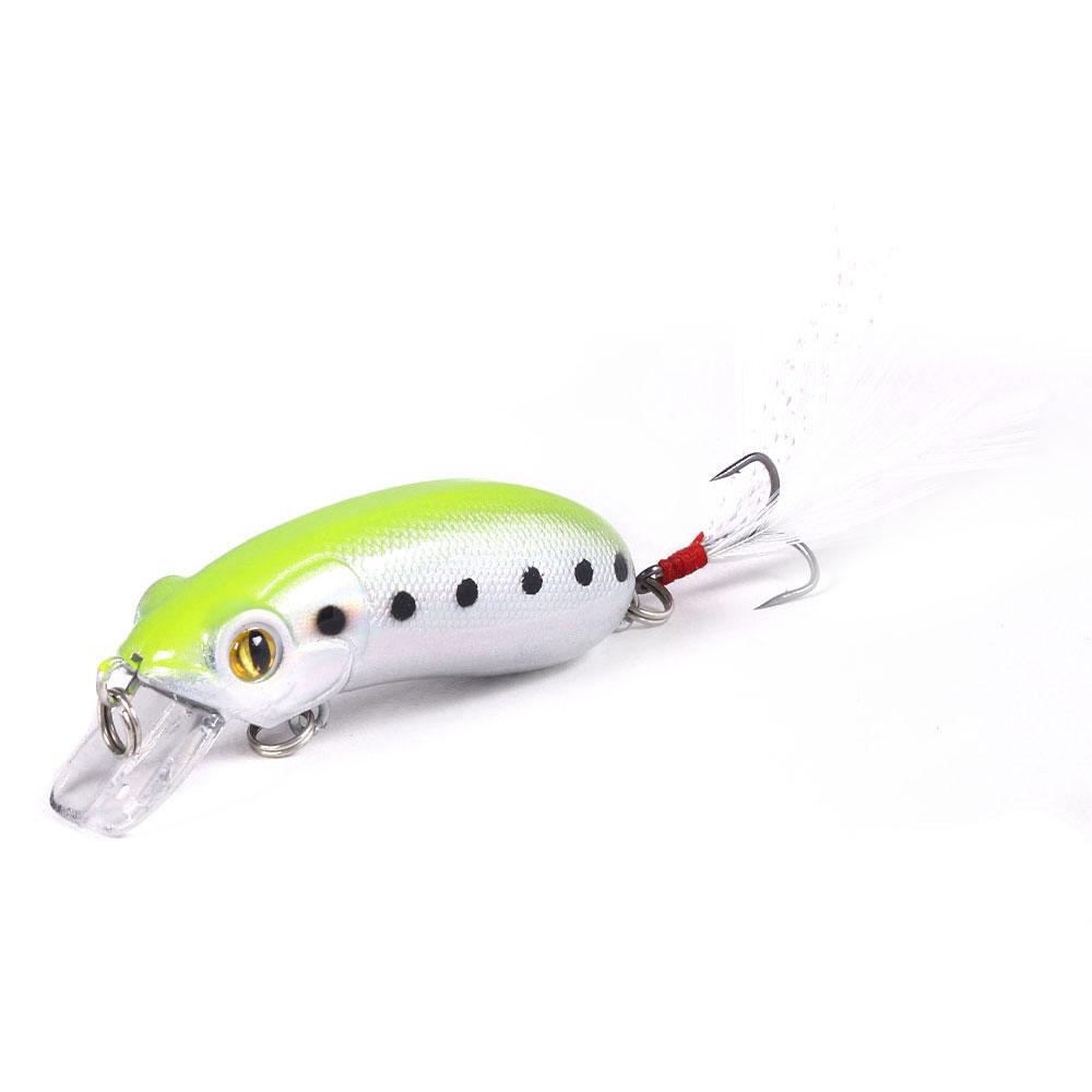 

1 шт. HENGJIA Minnow Crankbait 6 см 10 г пластиковая рыболовная воблер на щуку рыболовные снасти оборудование жёлтый