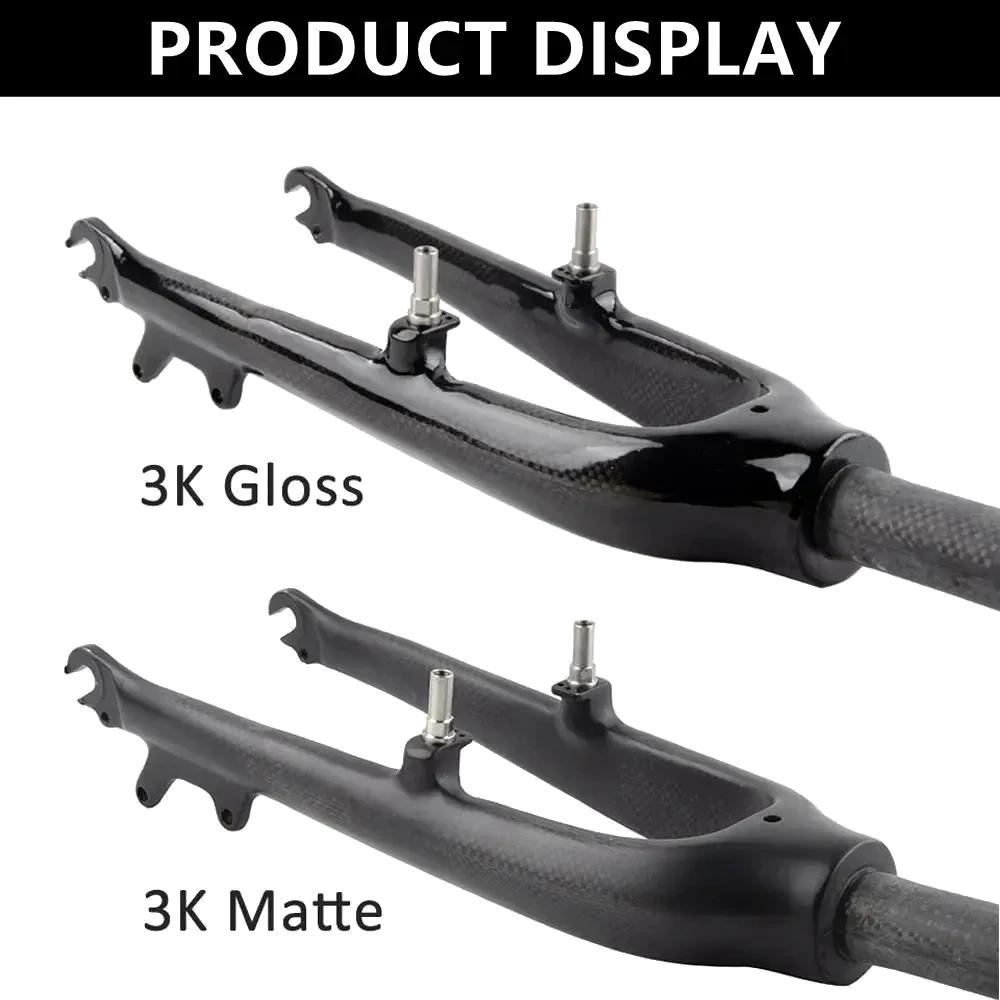 Gabeln für Fahrrad Gabeln 3K Carbon Gabeln 20 Zoll Für Faltrad BMX Kinder Rennrad Gabelstützen Scheibenbremse/V-Brake/C-Brake