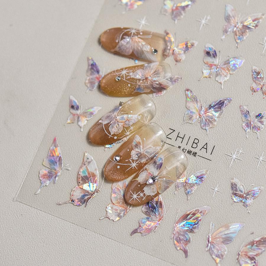 Shell Light Butterfly Nail Art Sticker DIY Making Creative Decorative Stickers