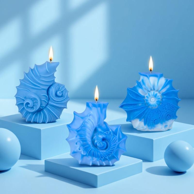 Silicone Molds Ocean Styles Candle Molds Handmade Epoxy Resin Molds 3D Conch Castings Molds Plasters Molds