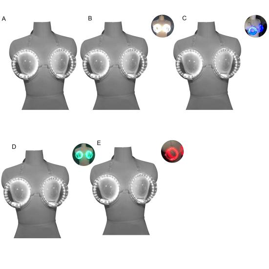 LED Luminous Bra Sexy Large Cup Food Grade Leakproof Interactive Atmosphere Props PVC Colorful Nightclub Bar Performance Feeding Brassiere