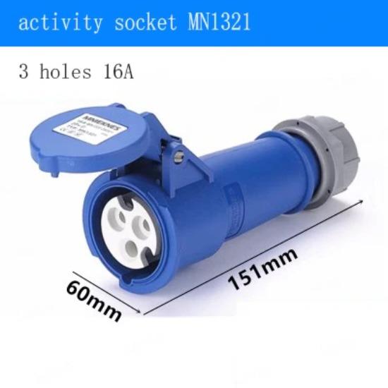 1pcs Industry Plug And Socket Connectors Surface And Concealed Installation 3 4 5 Hole Core 16 A 32A Waterproof Two Three-Phase