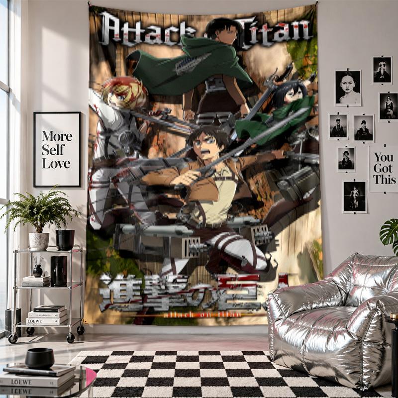 Wall TapestryAttack on Titan Art Hanging Cloth Decorative Background Cover for Room Decoration