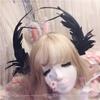 Lolitas Handgemachte Blume Ehe Schwarzer Engel Dämon Kleine Federflügel Heiligenschein Jungfräuliche Öffnung Stirnband Kc