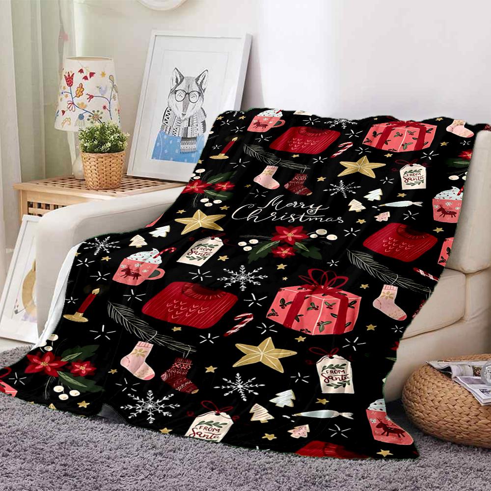1Pc Christmas Candy Canes Blanket Soft And Comfortable Casual Warm Camping Travel Christmas Halloween Gift M91720