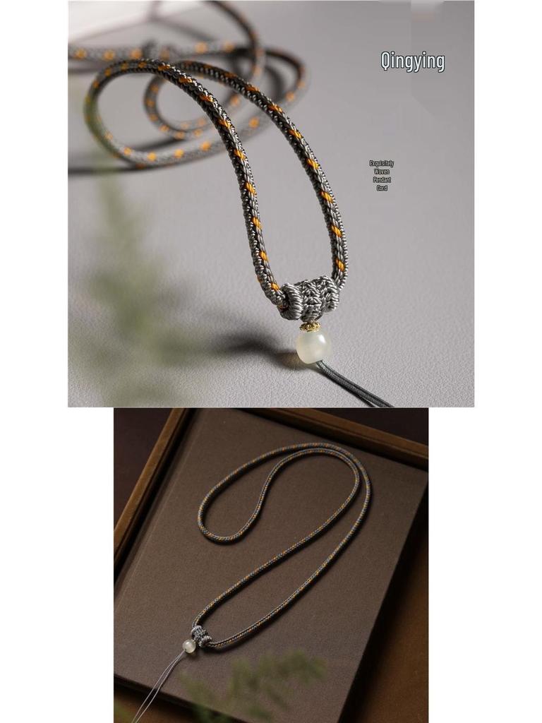 Handmade Braided Non-Metallic Fabric Pendant with Clear Shadow