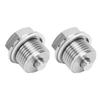 1 Pair Oil Drain Plug with 2pcs Washer Stainless Steel Magnetic Oil Sump Nut Replacement for GM KIA