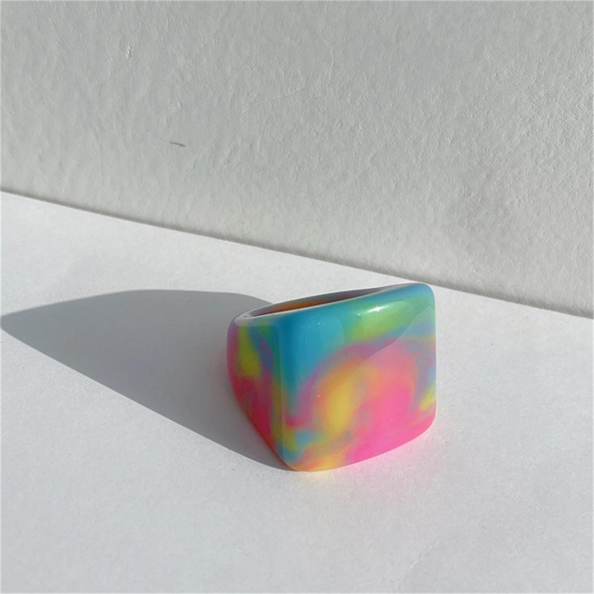 

Colorful Candy Color Resin Rings for Women Sweet Acrylic Korean Fashion Cute Anillos Mujer Geometric Irregular Simple Jewelry