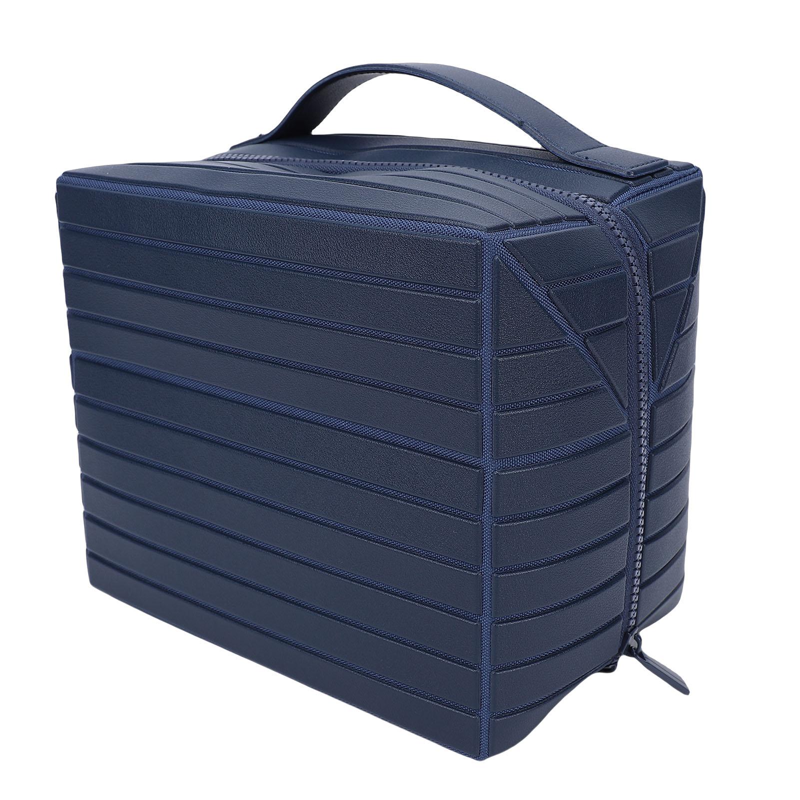 Fold Down Makeup Bag Large Capacity Water Proof Zippered Travel Cosmetic Case Toiletry Bag