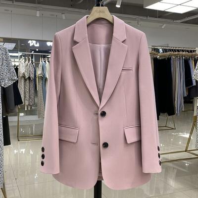 Black Blazer Formal Women's Jackets & Coats Autumn Casual Loose Long Sleeve Suit Jacket