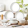 WEIMINGNUO 16-Piece Nordic Underglaze Ceramic Tableware Set