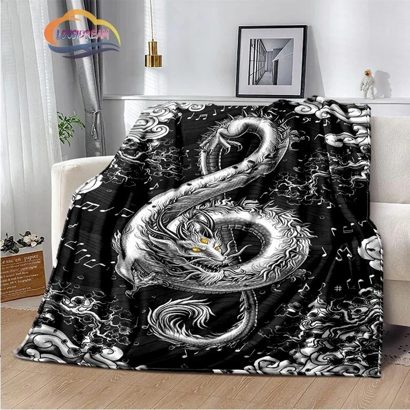 Dragon Blanket 3D Printing Animal Art Soft and Comfortable Sofa Bed Bedroom Decorative Bedspread Travel s