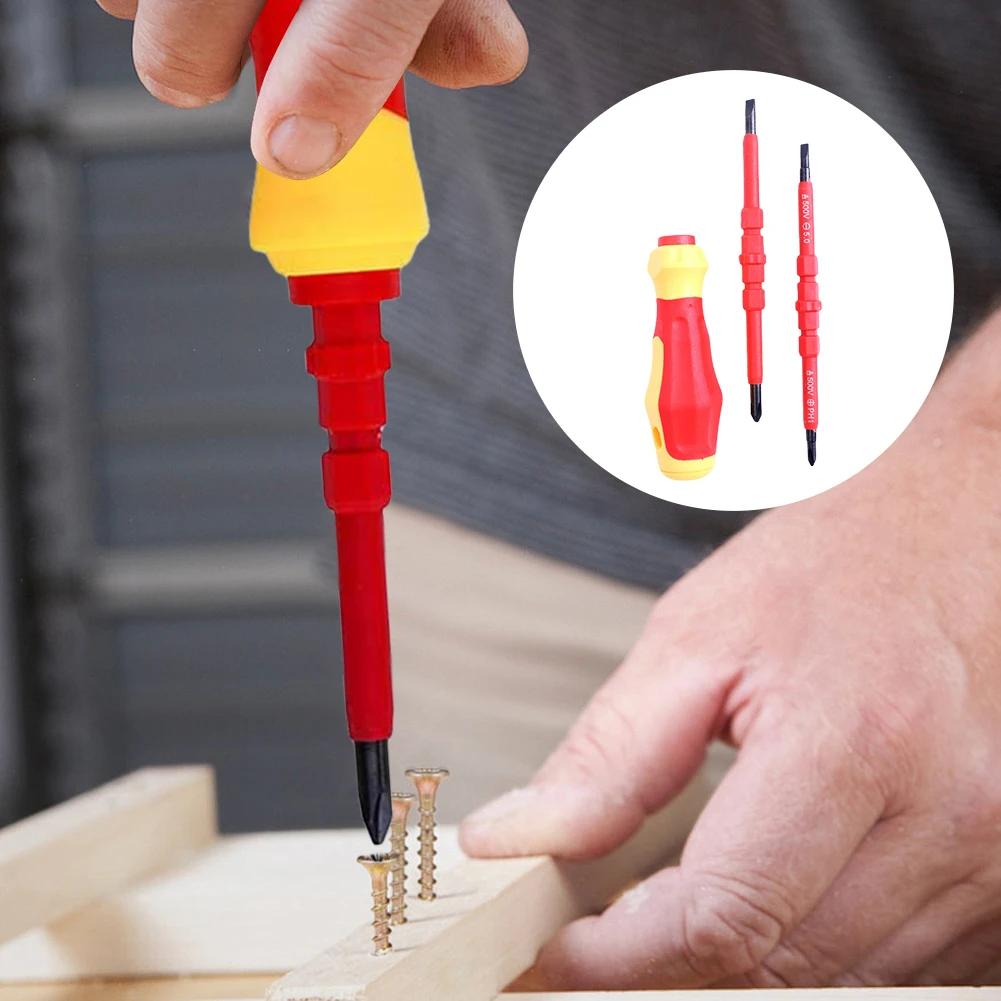 3Pcs/set 3 In 1 Insulated Screwdriver Set PH1/PH2 Multi-Purpose Screwdriver Electricians Slotted Cross Screwdriver Bit Tools Kit