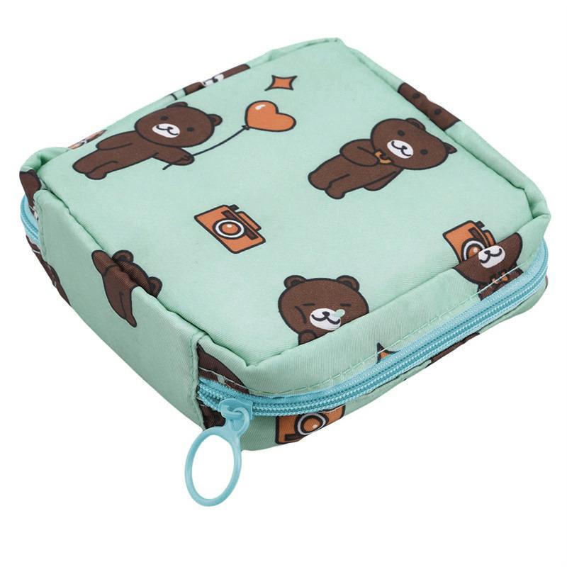 Women Small Cosmetic Bag Set Zipper Girls Mini Sanitary Napkins Makeup Lipstick Bags Travel Earphone Coin Organizer Pouch Bags