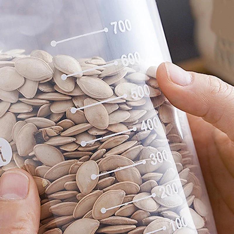 Food Storage Box Sealed Plastic Cereal Candy Dried Jars with Lid Fridge Storage Tank Containers Household Item Kitchen Organizer
