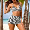 Women's Striped Bikini Swimsuit